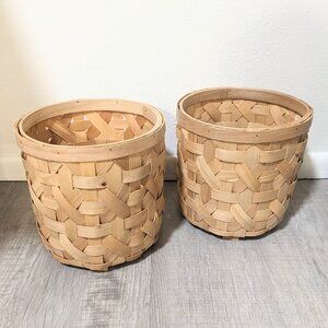 Set of 2 Wood Baskets